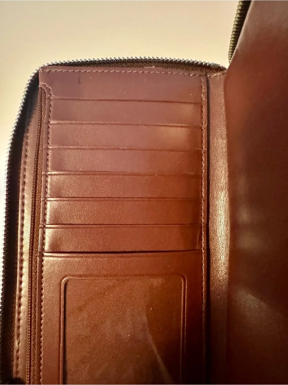 #302 Coach Glitter Signature Large Accordion Zip Around Phone Wristlet Wallet